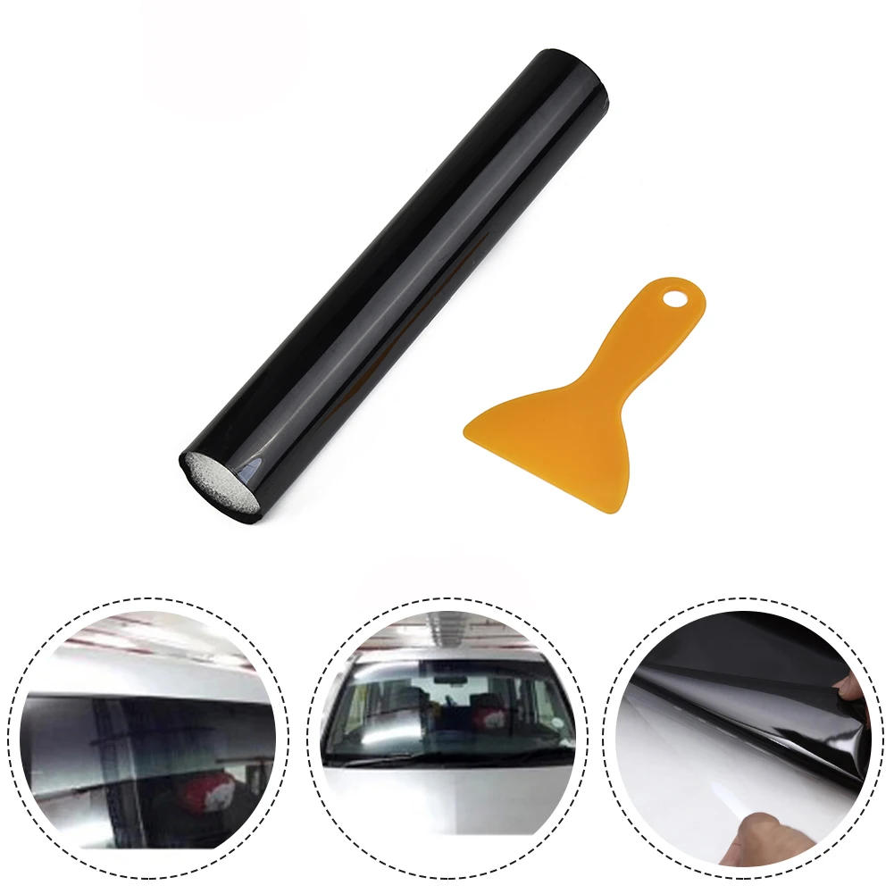 1 Pc Car Front Windscreen Black Transparent Solar Film Anti UV Sun Shade 20cm X 150cm Car Front Windscreen Solar Film