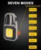 LED Portable Keychain Flashlight Outdoor Camping COB Work Light Emergency Lighting With Window Hammer Bottle Opener