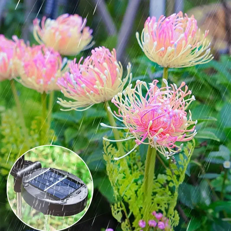 Solar LED 3 Head Flower Lights Waterproof Lights Solar Flower Lights For Garden Decorative Yard Lawn Mother's Day Easter Decor solar lights