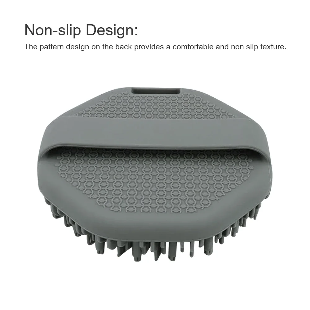 Scrubber Bath Brush With Ergonomic Shower Massage Cleaning Soft Silicone Body Handle Portable Exfoliating Home Tool
