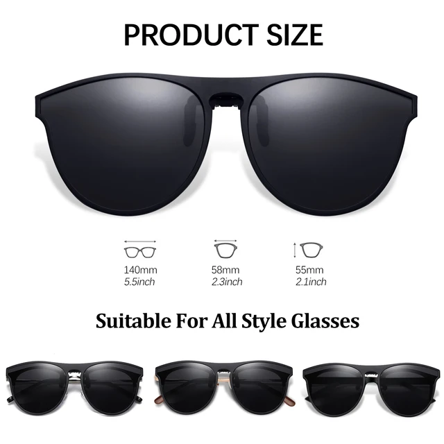 2022 Sunglasses Anti-Glare Driving Polarized Clip-on Glasses with Flip Up for Prescription Glasses UV Protection Riding Glasses 3