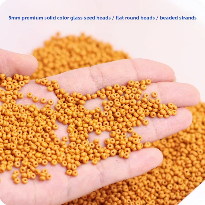 Durable Solid Color Glass Rice Beads
