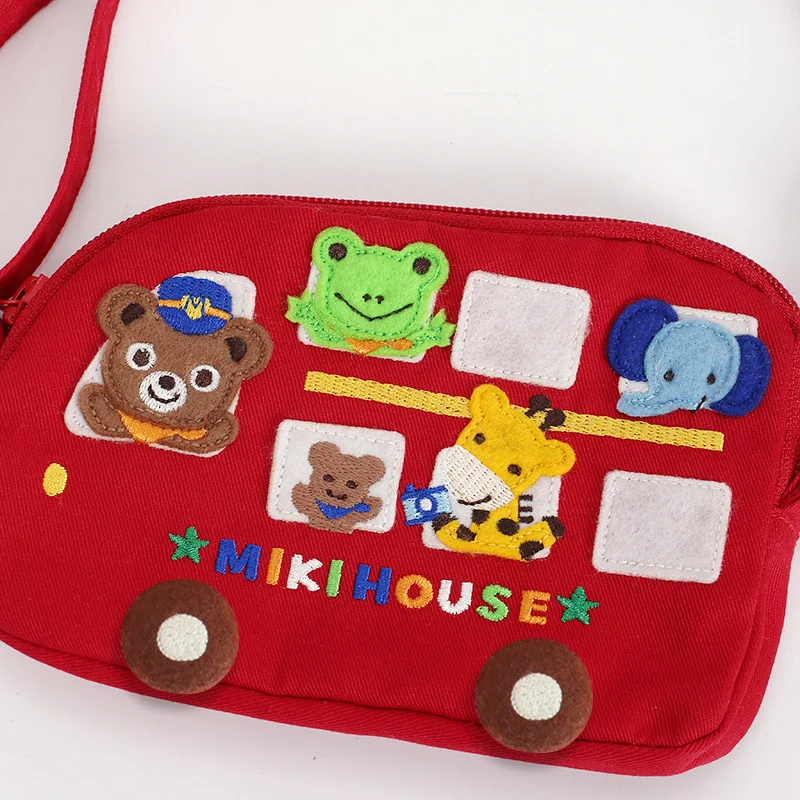 Children's Backpacks Japanese Cartoon Cute Bunny Bear Camera Bus Embroidery Crossbody Bag Canvas Bags Backpack for Kids Mochila 4