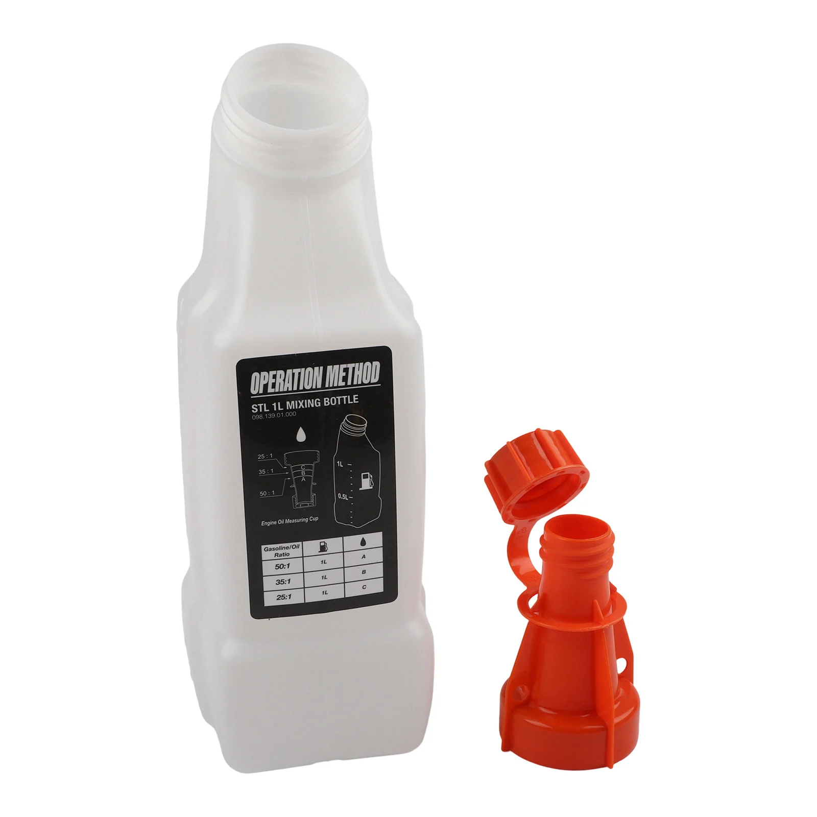 1 Stück 1 l Kraftstoff- und Ölmischflasche für 2-Takt-Gartengeräte mit präzisen Verhältnismessungen – Detail 5