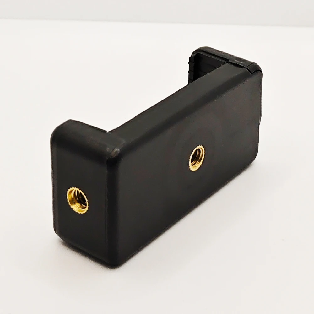 1/4" Aluminum Tripod Hot Shoe Mount Metal Flash Bracket With Phone Clip Holder for GoPro Action Camera Smartphone DSLR Cameras