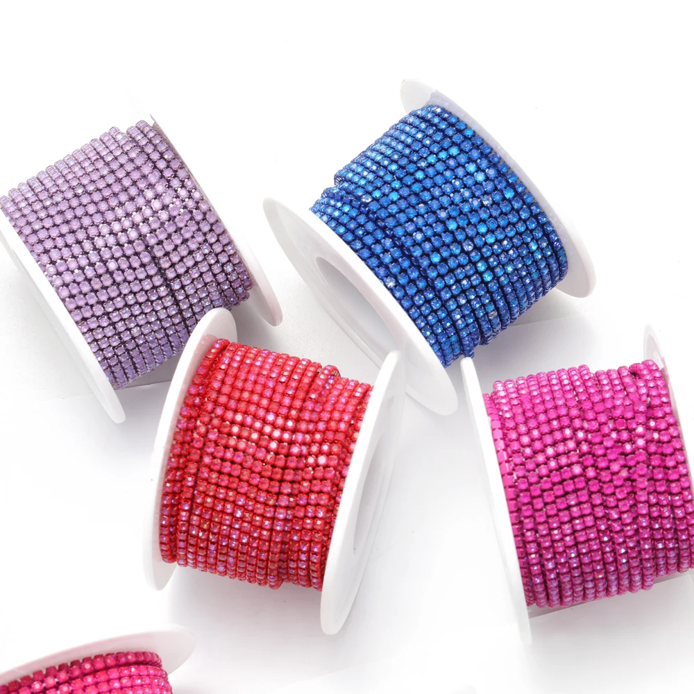 SS6.5 1-10 Yards Mocha Cup Chains Glitter Blue Red