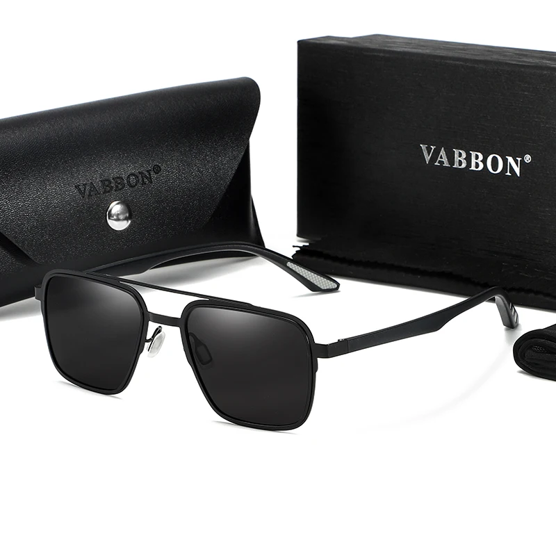 Metallic Black Polarizing Sunglasses Women's Fashion Large Frame Men's Sunglasses Advanced Sense Car Glasses 9549