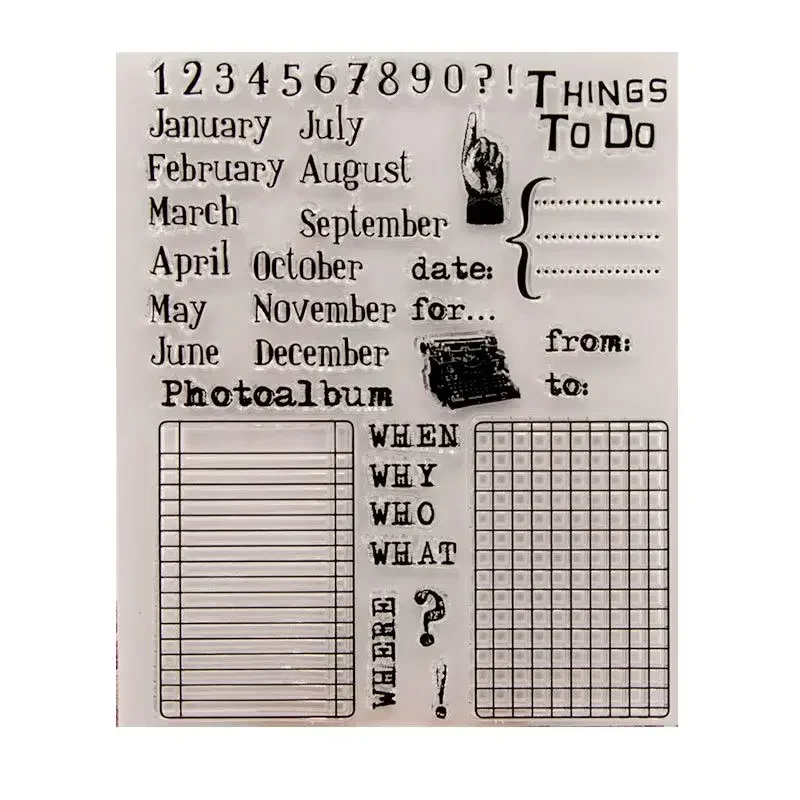 Calendar date Clear Stamp Transparent Silicone DIY Stamp Seal Sheet for Scrapbooking Making Album Photo Handmade Decoration