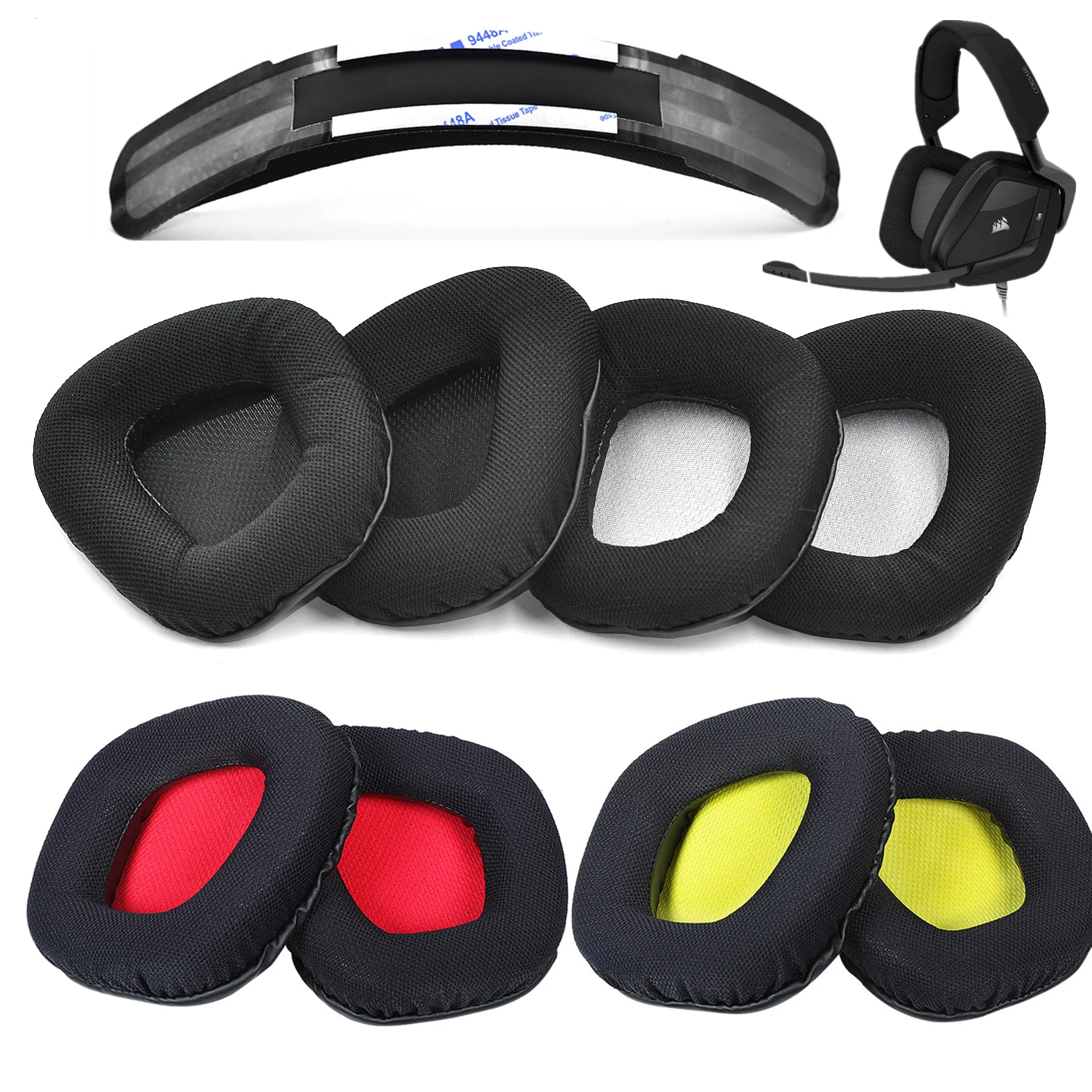 Ohrenschützer/Kopfträger Für Corsair VOID PRO RGB USB Gaming Kopfhörer Weiche Schaum Ohrpolster Fall Abdeckung Schwamm Ohr Pads Kissen kopfhörer