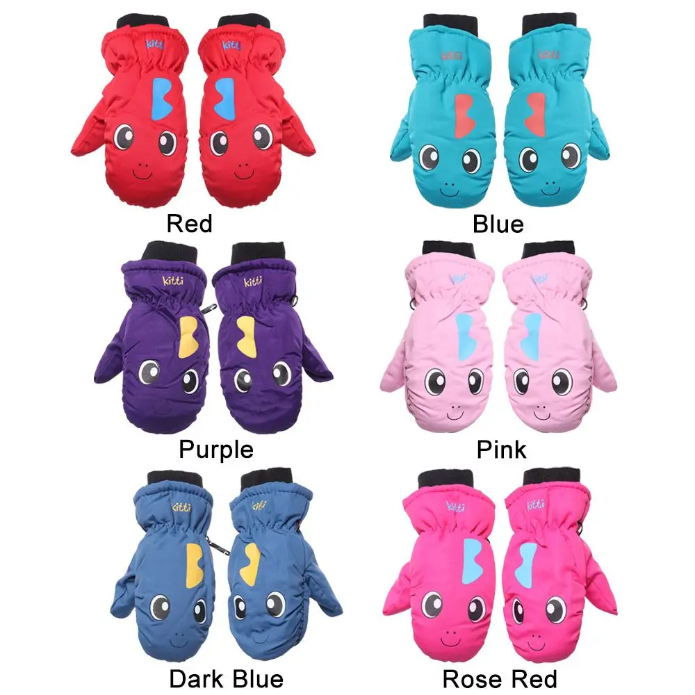 Gloves Cute Cartoon Winter Snow Warm Gloves Boy Girls Ski Snowboard Windproof Waterproof Thicken Keep Warm Winter Must 1 Pair