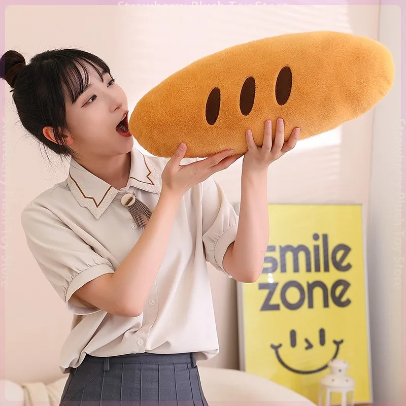 Simulation 3D Print Realistic Dharma Stick Bread Plush Giant Pillows Stuffed Soft Food Sofa Cushion Creative Toys for Kids Gifts