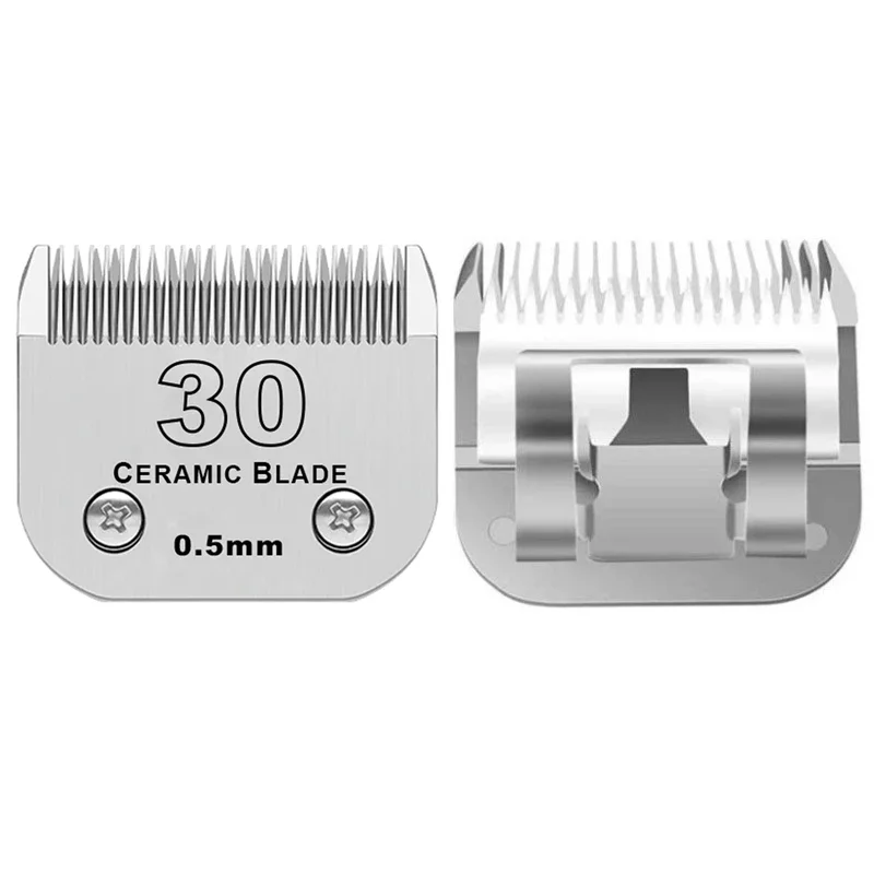 #30 Ceramic Detachable Pet Clipper Replacement Blade Compatible With Andis Oster A5 Wahl KM Animal Dog Clippers 0.5mm barber hair clipper blade pet grooming clipper