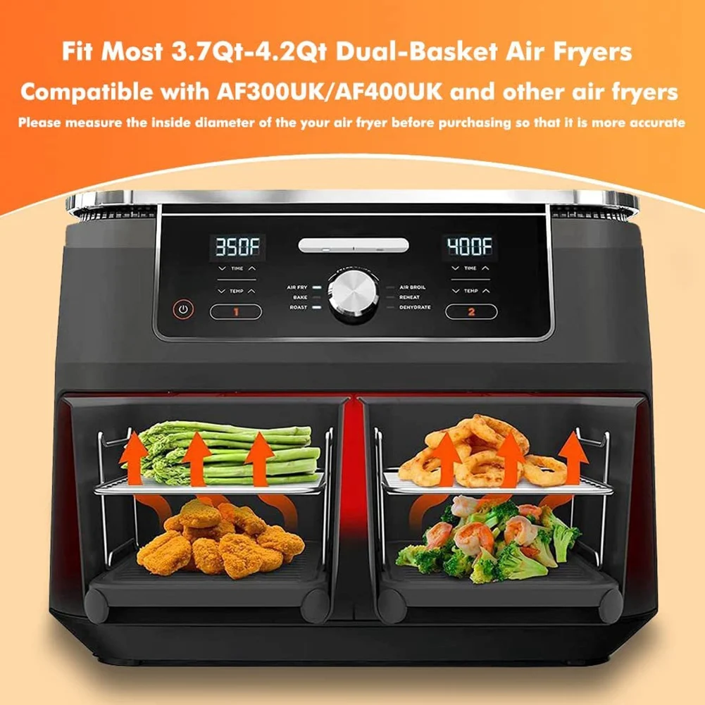 Accessories, for Ninja Dual AF300UK, AF400UK & Most 3.7Qt-4.2Qt and Larger Dual Zone Air Fryers