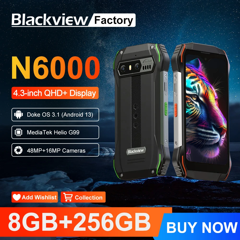Blackview N6000 Waterproof Mini Smartphone 16GB 256GB 4.3 Inch Display Android 13 NFC Cellphone 48MP Camera Helio G99 Octa Core, blackview n6000 - Vimarsana News