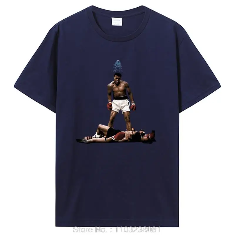Πρωταθλητής βαρέων βαρών Muhammad Ali πυγμαχίας μαύρο δυναμικό καλοκαιρινό βαμβακερό κοντομάνικο ανδρικό μπλουζάκι νέο μπλουζάκι streetwear_voghion.com