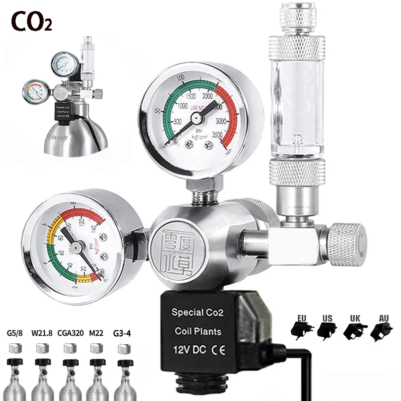 ZRDR DIY Aquarium CO2 Regulator Magnetic Solenoid Kit Check Valve Fish Tank Accessories CO2 Control System Reactor Generator Set 1