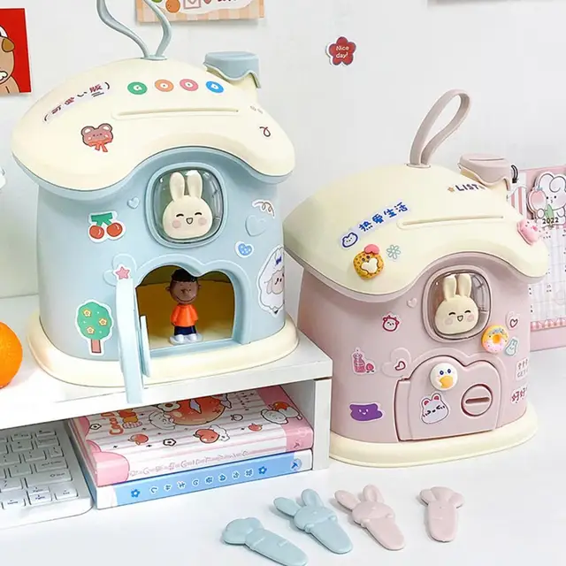 Érmemegtakarítás Jar Multifunkcionális Pénzdoboz Élénk Színű Dekoratív Gyermek Törhetetlen Malacka Bank Játékasztal Dekoráció