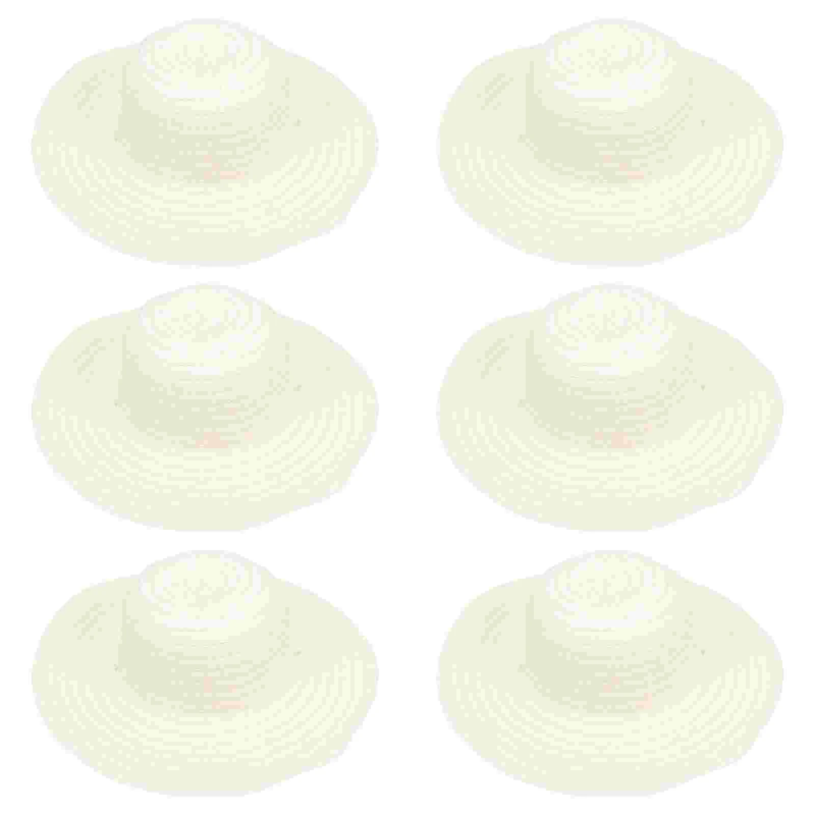 

6 Pcs Graffiti Straw Hat DIY Supply Kindergarten Painting Supplies Woven Straw Sun Cap Blank Kids Drawing Woven Hand-painted