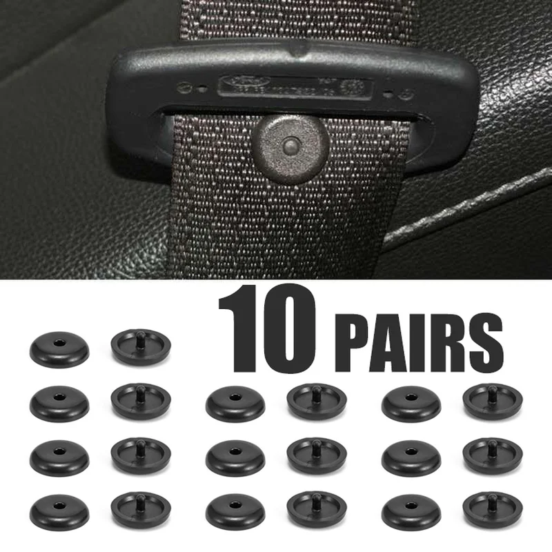 10pcs/5Pairs Car Seat Belt Stop Button Clips Fastener Retainer Seatbelt  Buckle