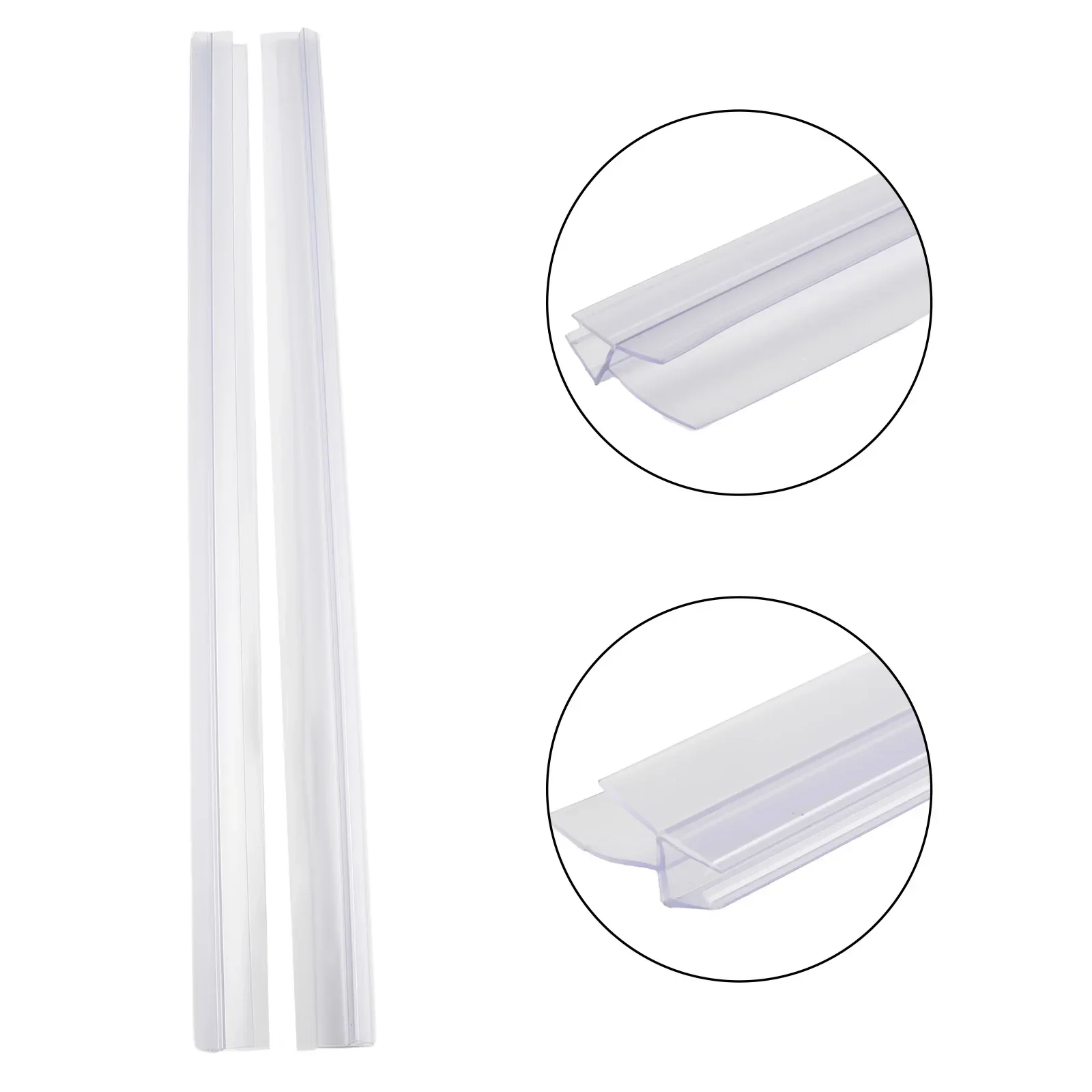 Bath Shower Strip Seal For Screens Doors Fits 4-6mm Glass Seal Gaps PVC Sealing Strip Bathroom Accessories Household 2pcs 100cm