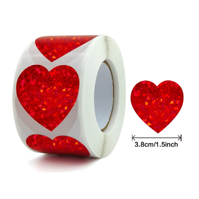 500pcs 1.5inch Red Heart Stickers Roll Gift Packaging Seal labels for  Valentine's Day Wedding Decoration Stationery Stickers - AliExpress