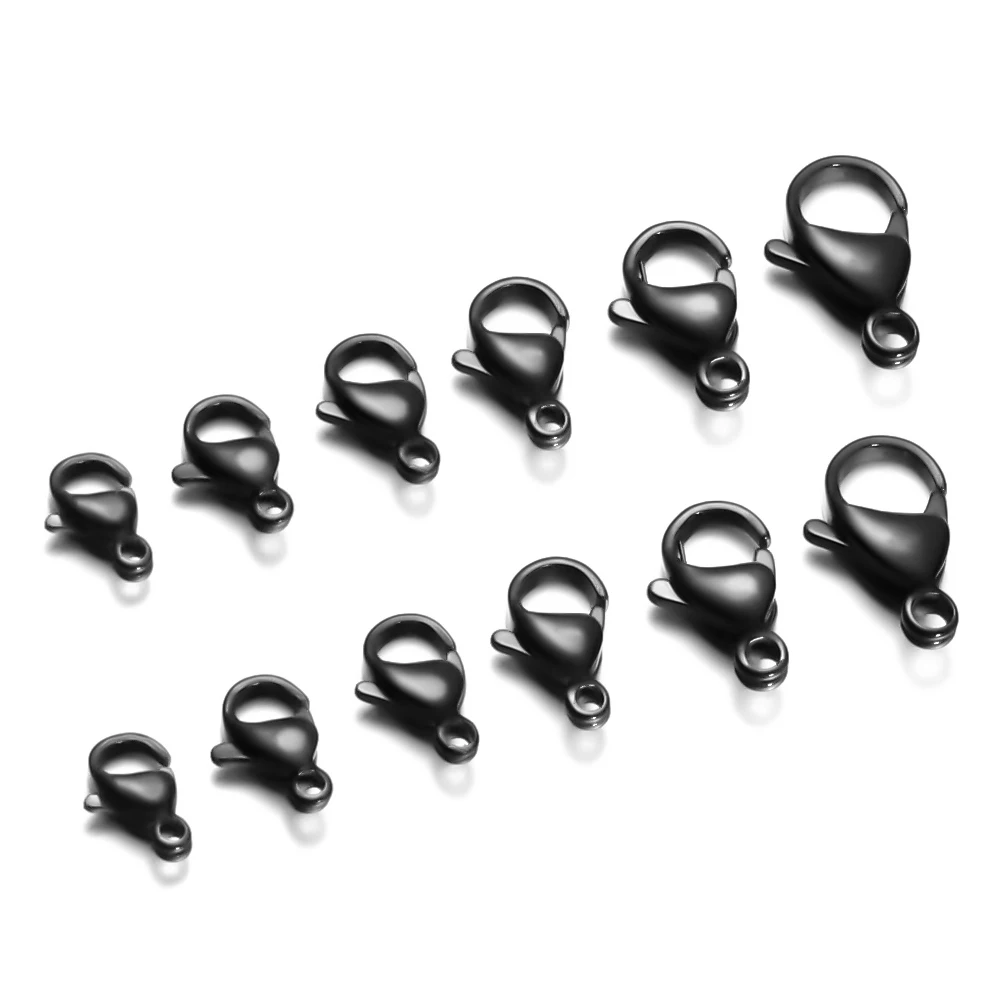 25PcsBlackLobsterClasps915mmStainlessSteelNecklaceHooks