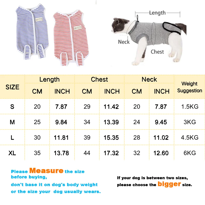 Kitten Puppy Pet Vest for Anti-Licking Surgery Recovery