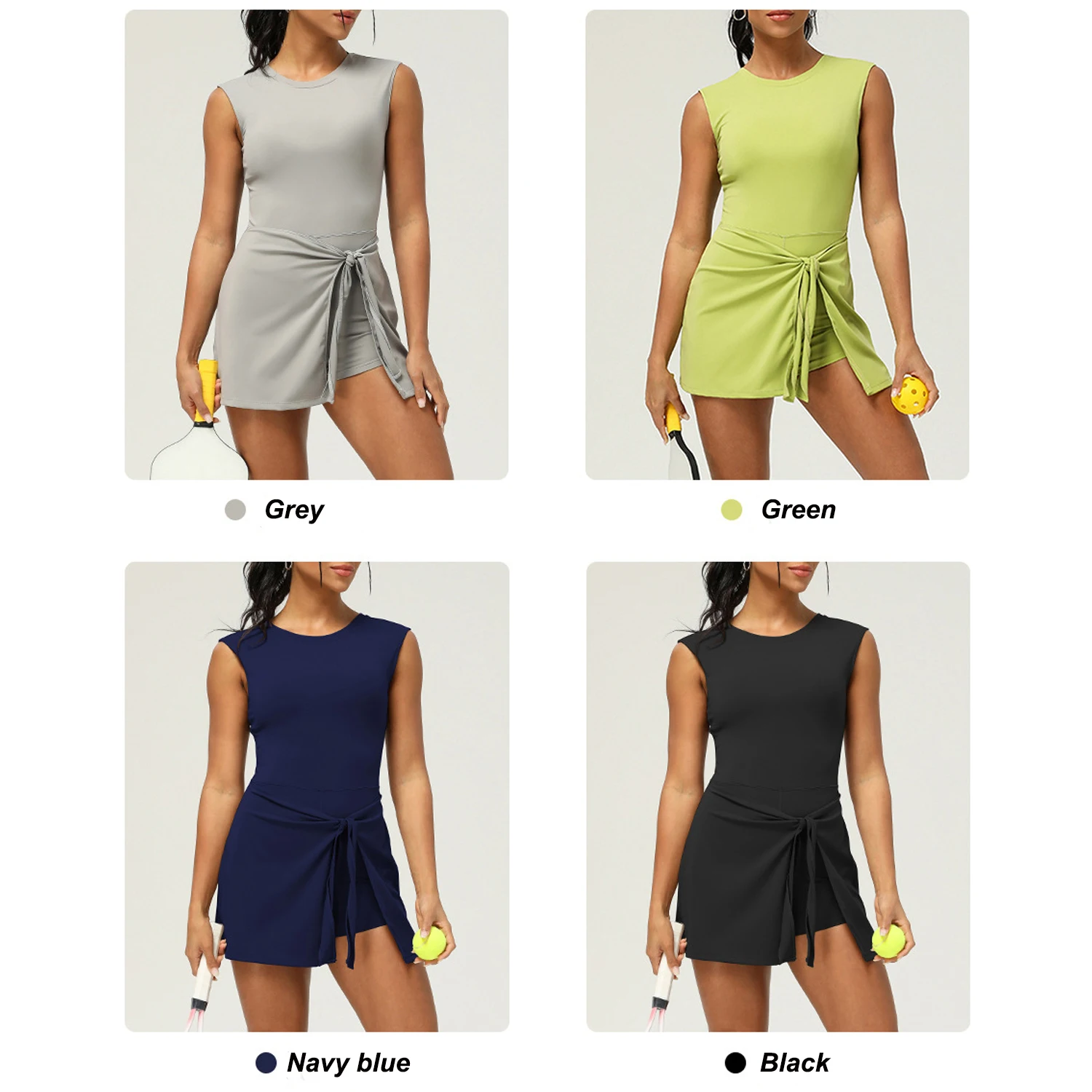 Women Tennis Dress Stretch Golf Wear One Piece Fitness Skirt Summer Short Golf Dress Sports Gym Frock Badminton Women Activewear