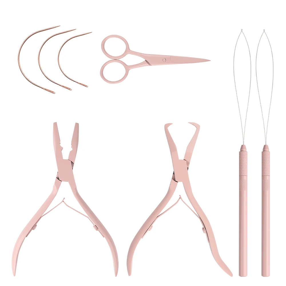 ARLANY Hair Extension Pliers Kit Microlink Pliers for Extensions Hair Extension Beading Tool Hair Pulling Hook Hair Styling