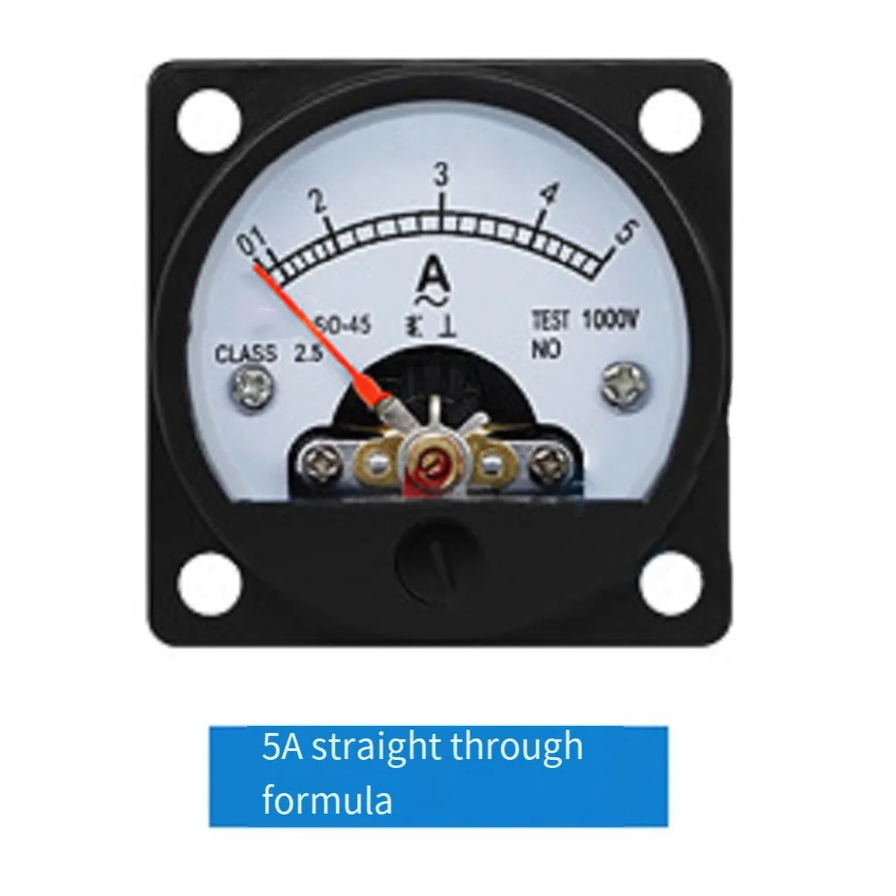 

SO-45 указатель тип амперметр переменного тока аналоговая зеркальная панель измеритель тока 50/60 Гц 1A ~ 50A указатель Тип Аналоговый амперметр переменного тока