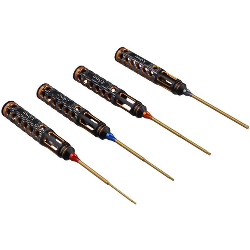 B68A 4 개/대 티타늄 도금 1.5Mm/2Mm/2.5Mm/3Mm 육각 드라이버 나사 드라이버 도구 Rc 모델 자동차 보트 비행기 용