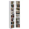 Tall Narrow Bookshelf 8 Tiers 71in Set of 2 Compact Corner Bookcase Easy to Match for Living Room 4