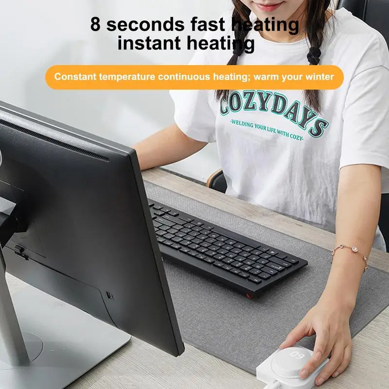 Electric Heated Desk Mat Adjustable Temperature Heating Table Mat USB Heated Thermostatically Digital Display Warm Desk heated pads