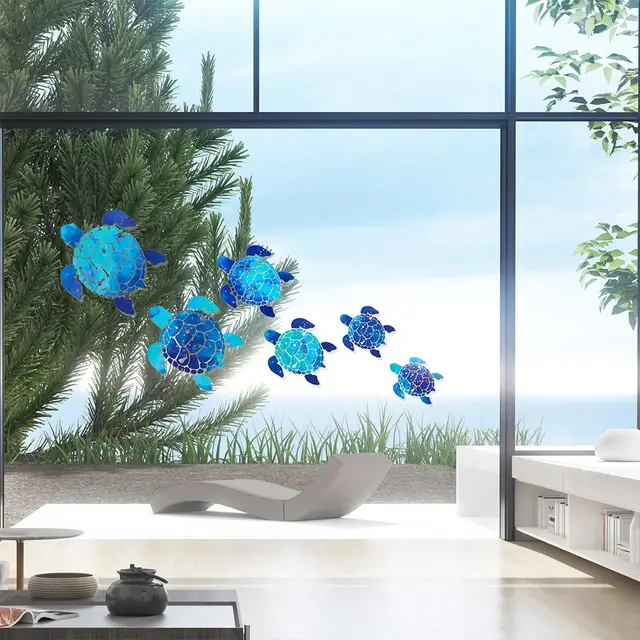 2 Set (12 PCS) Sea Turtle Wall Stickers – Vinyl Underwater Ocean Decals 3