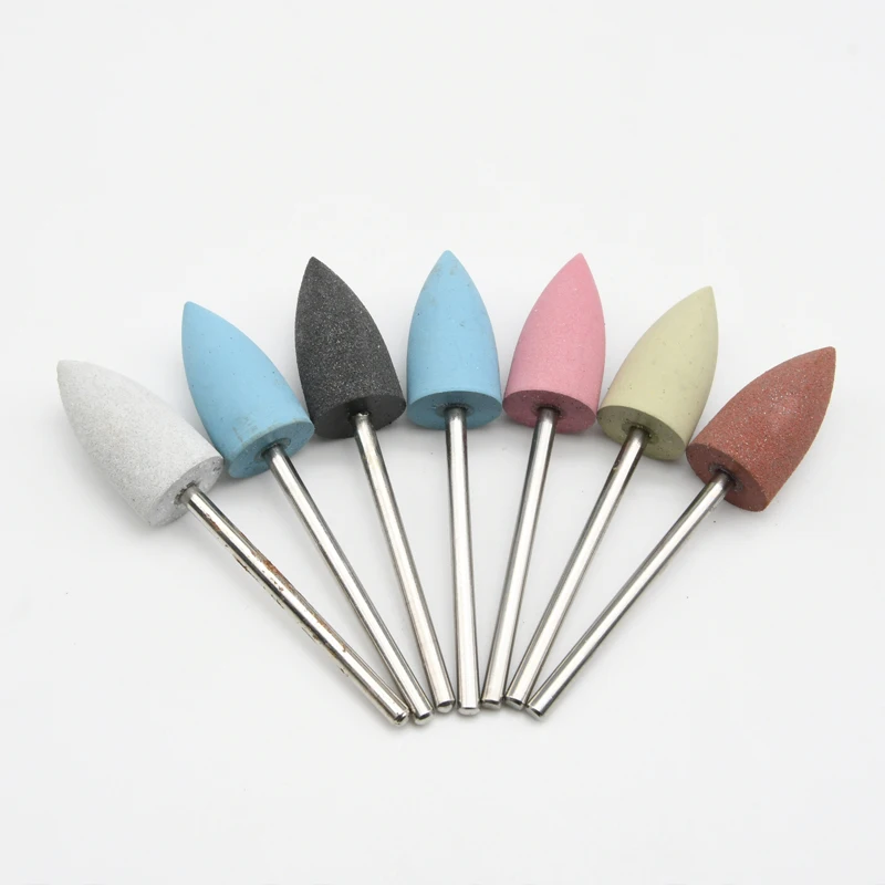 

100 Pieces Dental Silicon Carbine Polisher Rubber Nail Drill Milling Tools Size 5X16mm