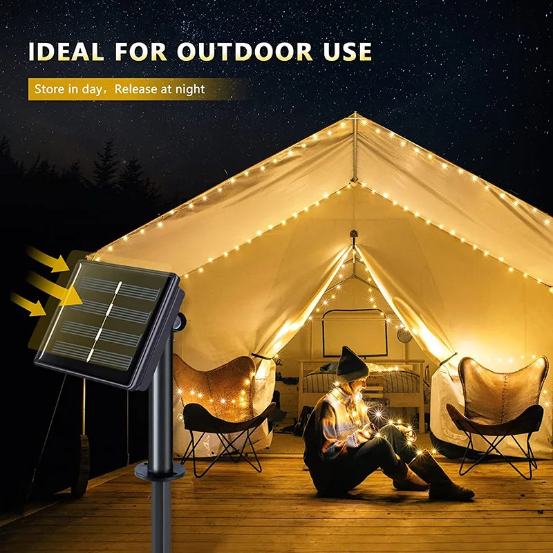 Enchanting LED Solar Fairy String Lights - Outdoor & Indoor Decorative Wire Garland