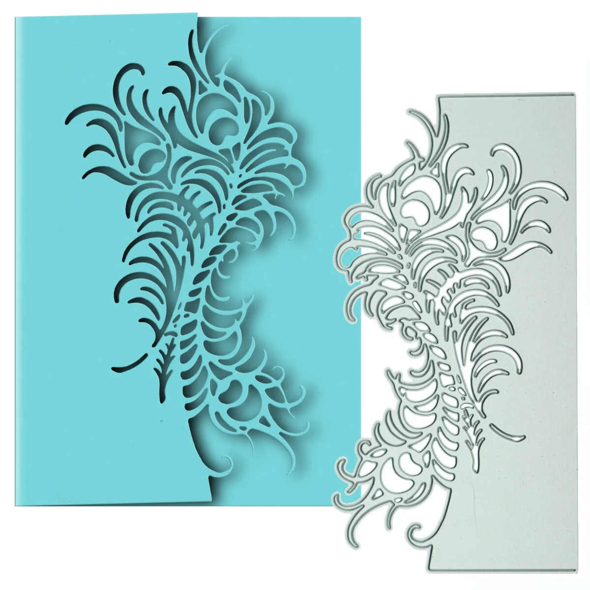 Peacock Feather Shape Scrapbooking Stencil Cutter Craft - Temu