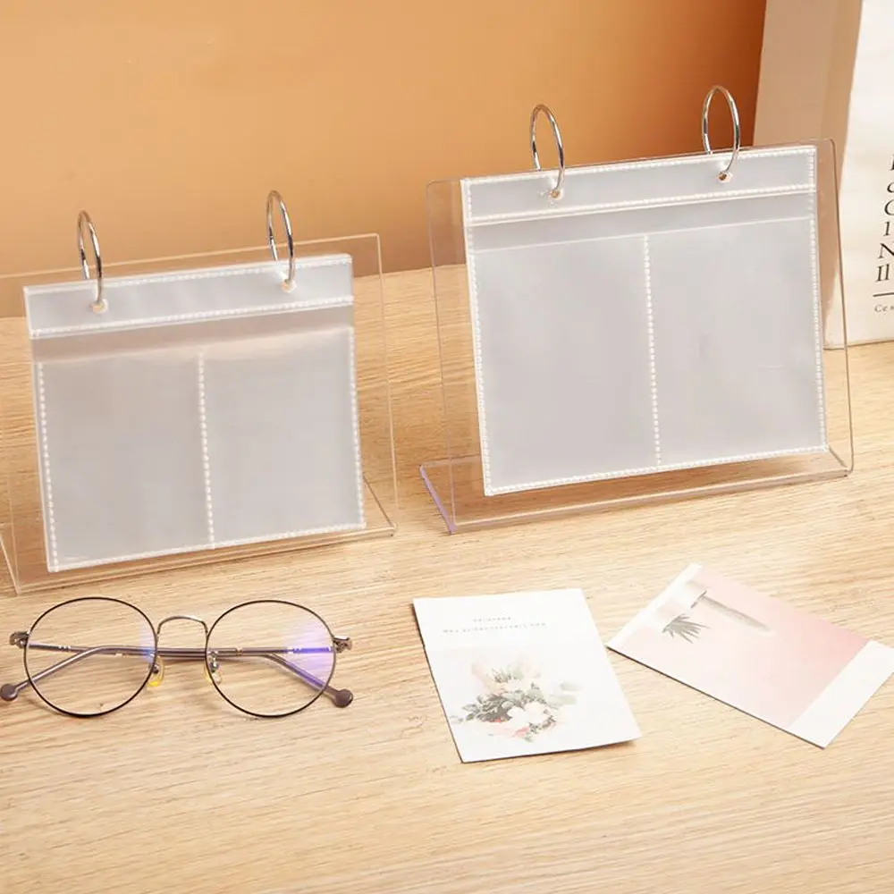 3-6 inch Desktop Photo Album Acrylic Photo Frame Stand Card Frame Sleeve Binder Star Postcard Collect Home Decor photo album postcard holder photo card binder