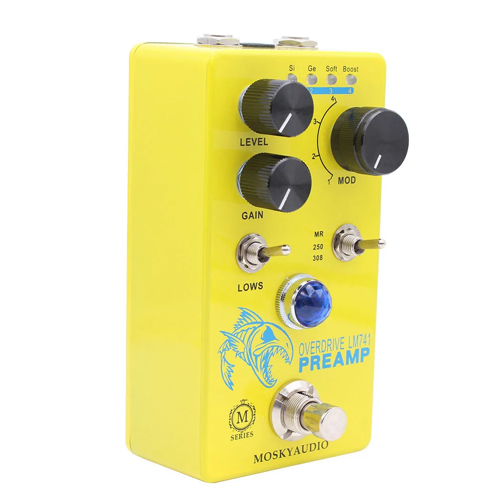 

Новая практичная педаль для эффектов для гитары, тональный объем, желтый, 1 шт., педаль для искажений, Электрическая Гитара Overdrive
