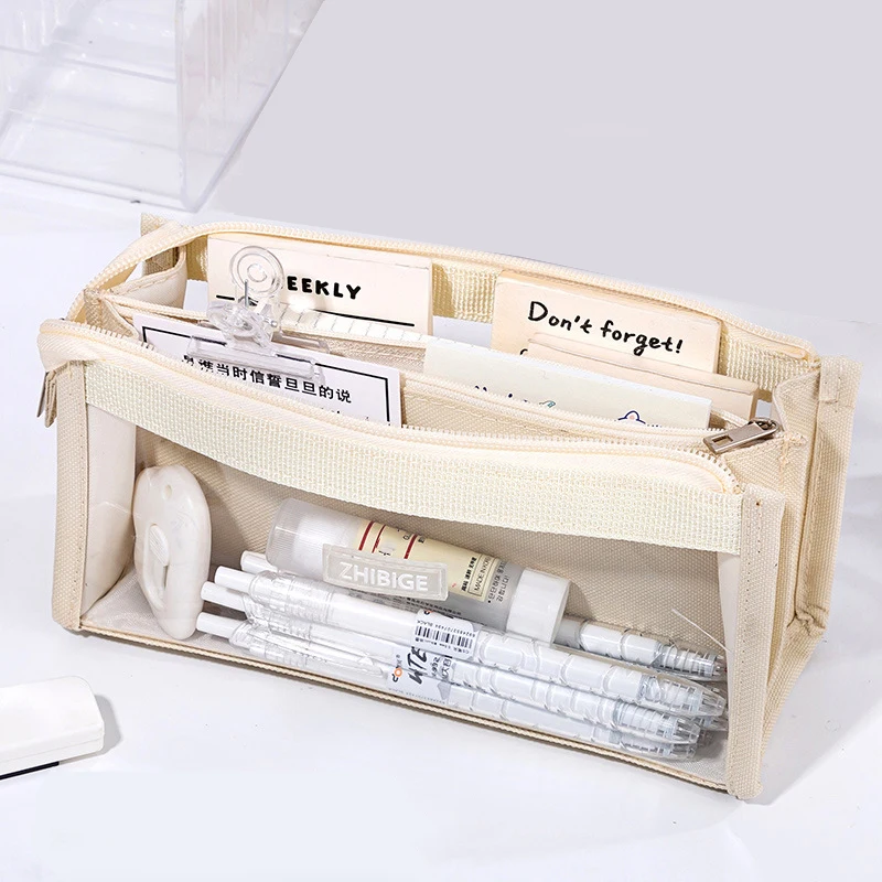 Transparent Large Capacity Pencil Case  Aesthetic School Supplies Pencil  Case - Pencil Bags - Aliexpress