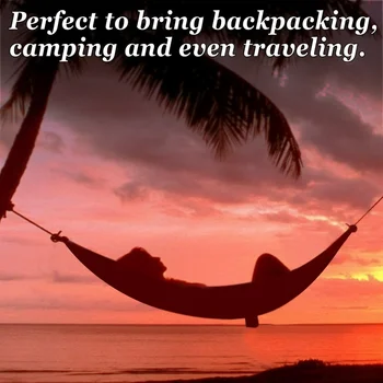 Ultra Light Nylon Parachute Hammock Camping Backpacking Travel Tree Swing Bed with Straps Carabiners Portable Carry Bag 330LB 3
