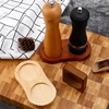Wood Pepper Mill Tray Bamboo Salt Pepper Shaker Stand Tray Double Hole Base Tea Tray Home Decor Seasoning Bottle Storage Holder 1