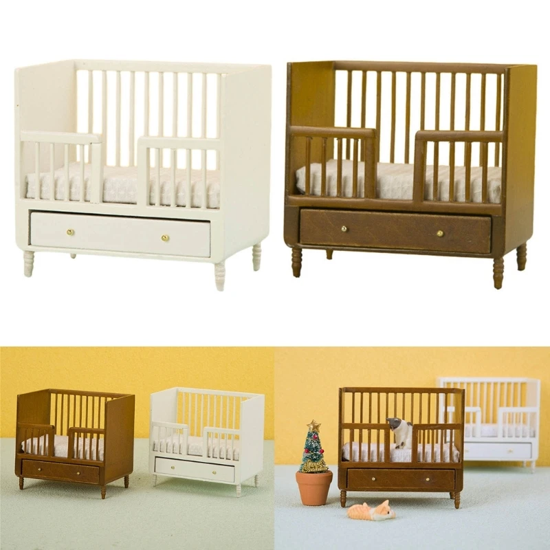 

1/12 кукольный домик, детская кроватка, мебель для детской комнаты, кукольный домик, миниатюрный макет, детский игровой домик,