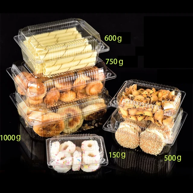 100Db -Os Eldobható Csomagoló Dobozok Átlátszó Műanyag Tartályok Gyümölcsdobozok Elvihető Sütemények Snacks Ételcsomagoló - Image 3