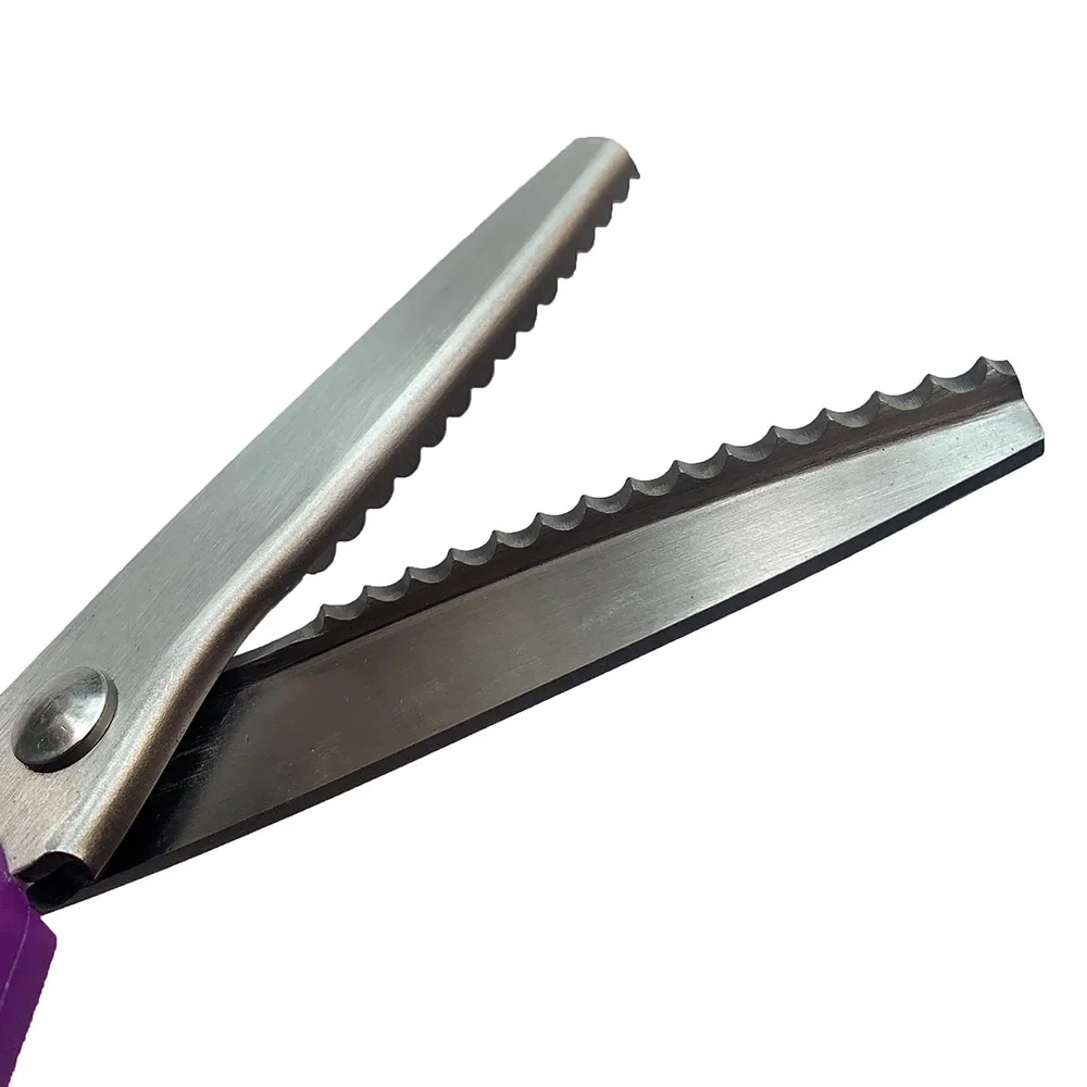 5MM V Style Stainless Steel Circular Sawtooth PP Handle Cloth Tailor Scissors Household  Shear Sewing Scissors Hand Tools 5
