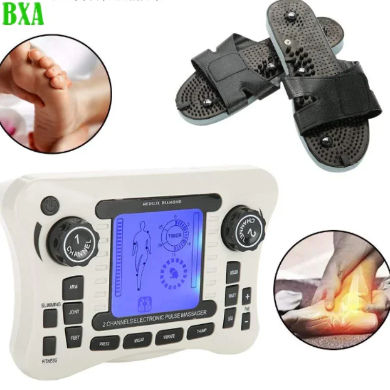 

New Electric EMS Tens Pulse Massager 12 Modes Muscle Stimulator Acupuncture Digital Frequency Physiotherapy Machine Fat Burner