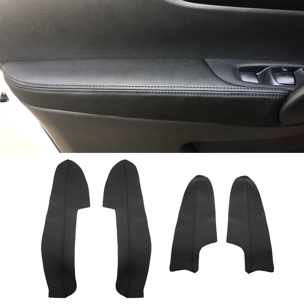 

4pcs Car Door Handle Panels Armrest Microfiber Leather Cover Trim For Nissan New Qashqai J11 2016 2017 2018 w/fittings