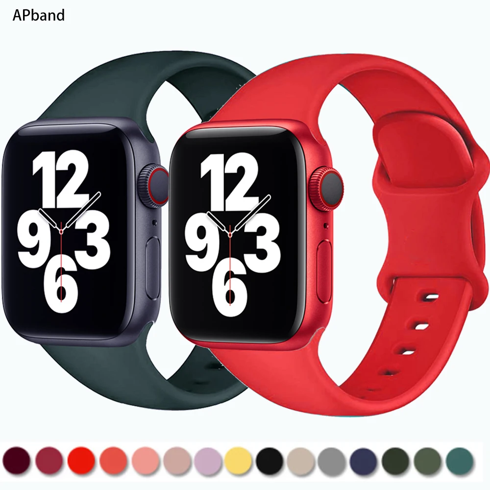 Silicone Strap For Apple Watch band 44mm 45mm 49mm 40mm