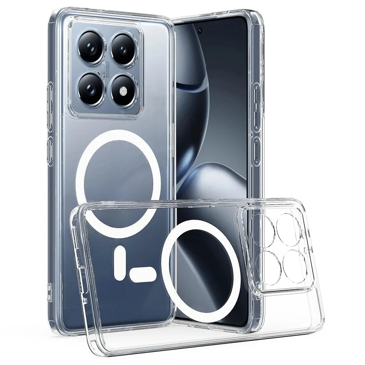 High Quality Rugged PC Matte Transparent HD Case with Magnetic Wireless Charging Capability