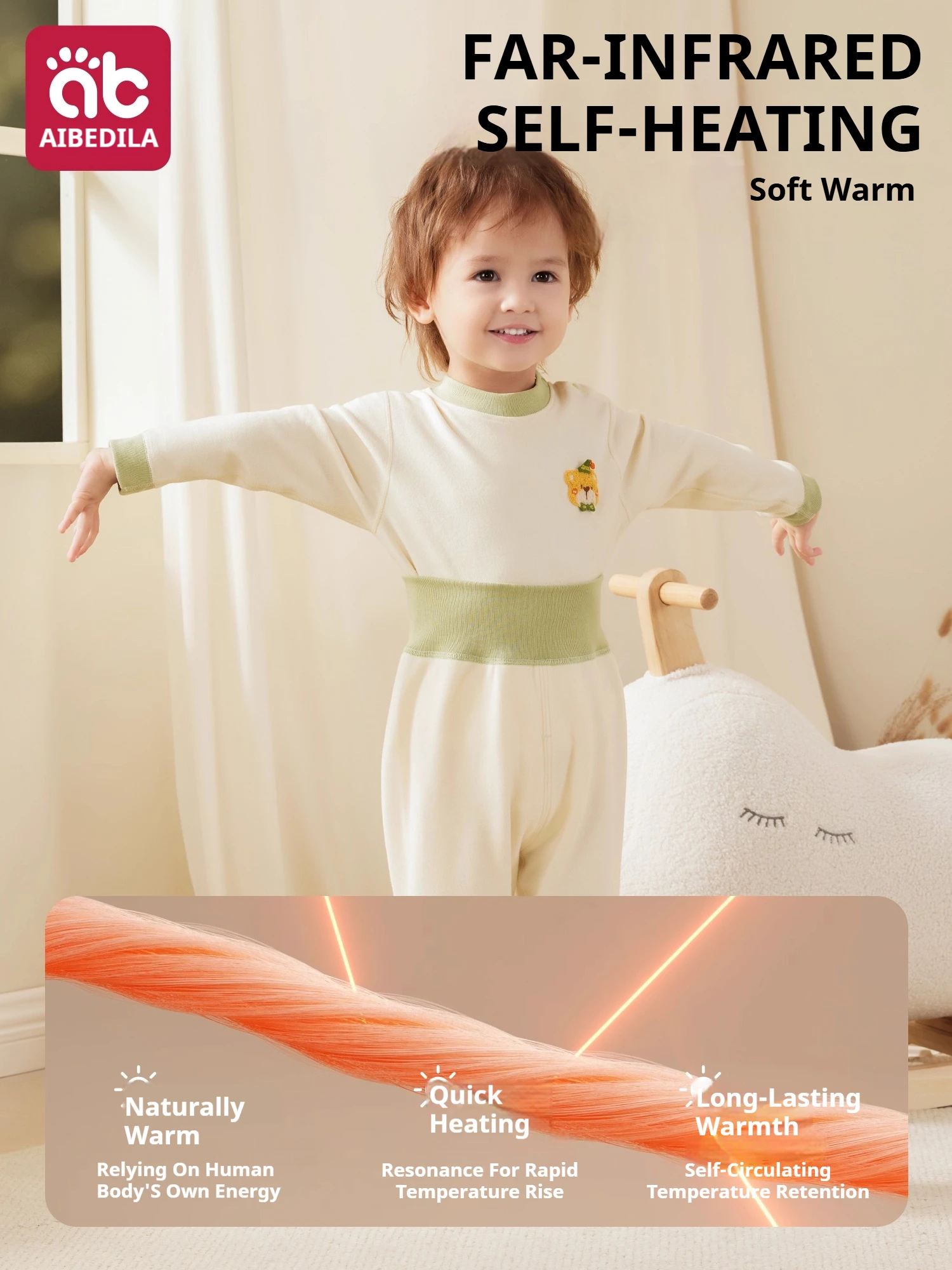 طقم بيجامات للأطفال الصغار عالي الخصر من AIBEDILA...